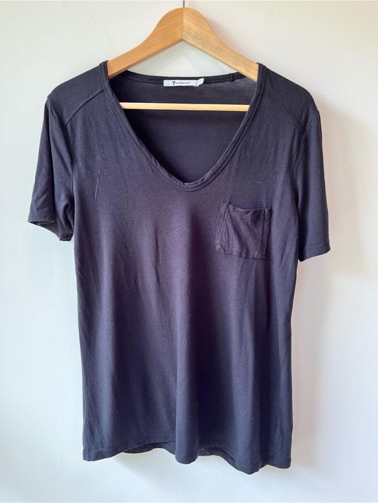 Alexander Wang Tops - T by Alexander Wang Black Short Sleeve V-Neck Pocket Tee - S